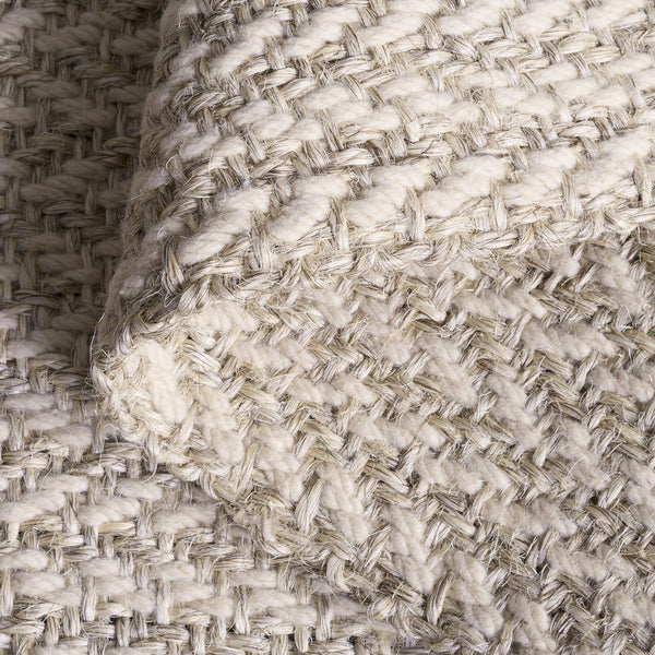 Safavieh Palm Beach 616F Ivory Grey Chevron Rug — Wool‑Sisal Herringbone Weave, Low‑Profile Cushioned Texture For Coastal Modern DéCor 6'-0" x 9'-0" PAB616F-6