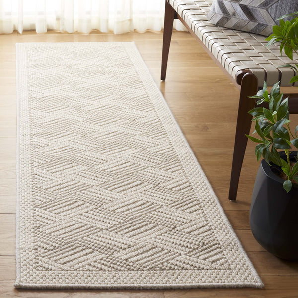 Safavieh Palm Beach Luxurious Geometric Area Rug - Elegant Wool & Sisal Blend For Modern Home Decor Elegance Ivory Wool & Sisal Pab620a-4