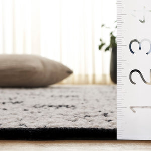 Safavieh Palm Wool Area Rug Ivory And Black Abstract Modern Design — Low-Profile Power-Loomed Elegance 6'-0" x 9'-0" PAB621Z-6