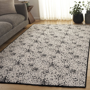 Safavieh Palm Wool Area Rug Ivory And Black Abstract Modern Design — Low-Profile Power-Loomed Elegance 6'-0" x 9'-0" PAB621Z-6