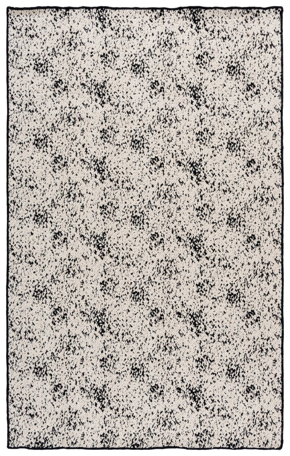 Safavieh Palm Wool Area Rug Ivory And Black Abstract Modern Design — Low-Profile Power-Loomed Elegance 6'-0" x 9'-0" PAB621Z-6