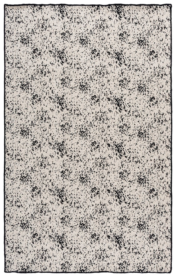 Safavieh Palm Wool Area Rug Ivory And Black Abstract Modern Design — Low-Profile Power-Loomed Elegance 6'-0" x 9'-0" PAB621Z-6