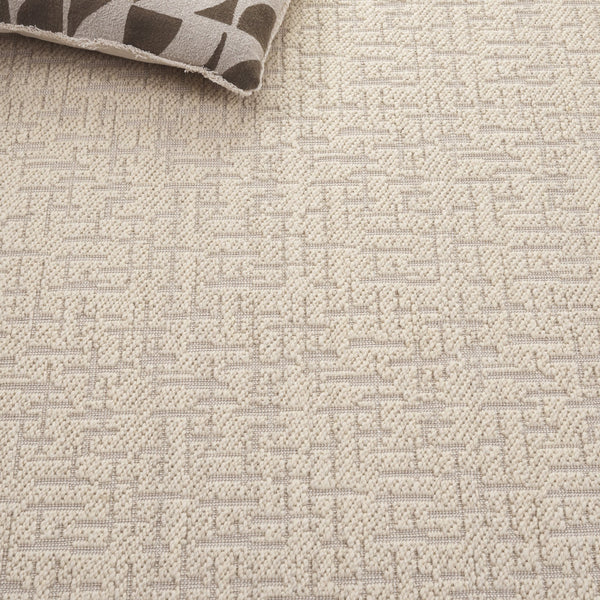 Safavieh Palm Wool-Jute Bouclé Rug In Ivory With Subtle Geometric Texture For Coastal, Modern, Transitional Homes 6'-0" x 9'-0" PAB623A-6