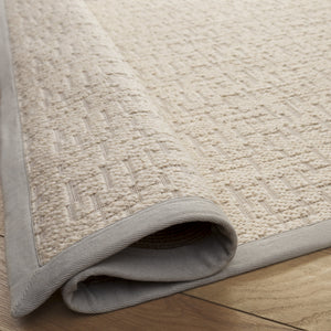 Safavieh Palm Beach-Inspired Ivory Bouclé Rug — Wool/Jute Blend, Low-Profile Geometric Texture For Living Rooms 8'-0" x 10'-0" PAB623A-8