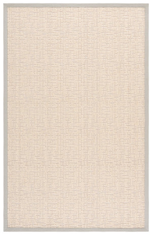 Safavieh Palm Beach-Inspired Ivory Bouclé Rug — Wool/Jute Blend, Low-Profile Geometric Texture For Living Rooms 8'-0" x 10'-0" PAB623A-8