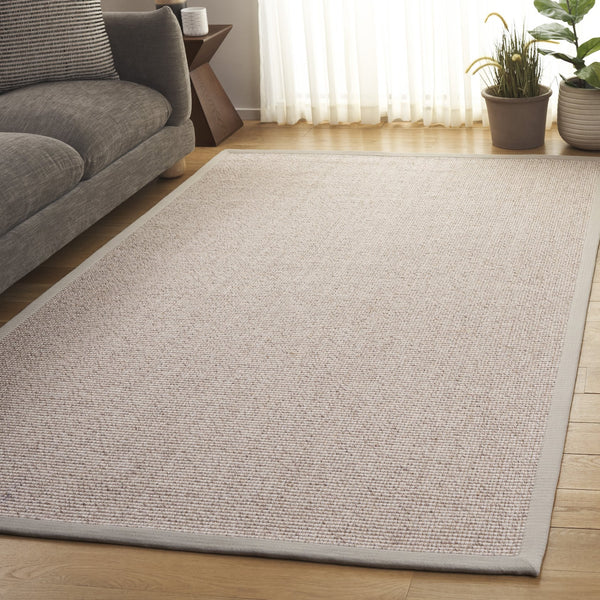 Safavieh Palm Boucle Wool-Jute Area Rug In Grey And Ivory — Low-Profile Texture, Durable Coastal Elegance 6'-0" x 9'-0" PAB624F-6