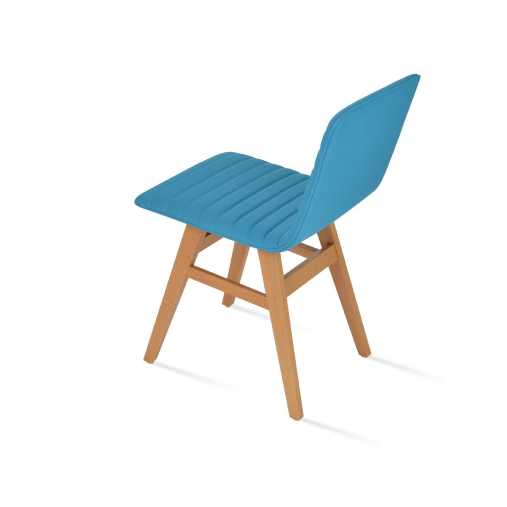 Soho Concept Corona Wood Dining Chair - Full Upholstery In Boucle, Velvet, Nubuck Fabrics With 10-year Guarantee! Walnut  Soho-concept-dining-chair-04671