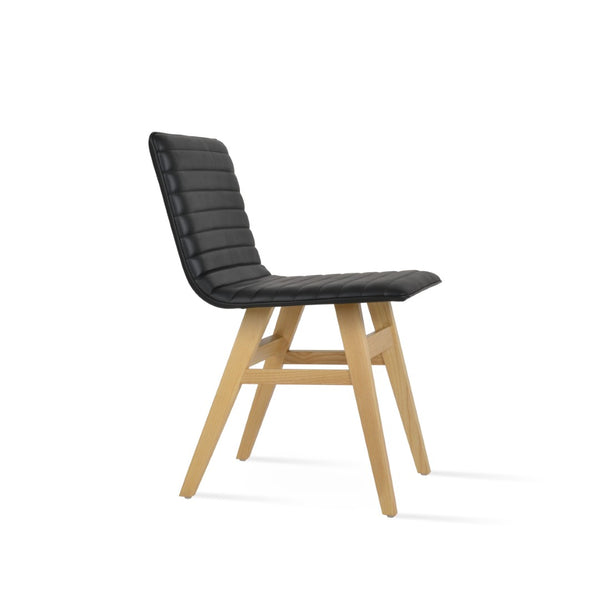 Soho Concept Corona Wood Dining Chair - Stylish Full Upholstery With 2-year Guarantee In Soft Black, Walnut & Gold Natural,Black  Soho-concept-dining-chair-04681