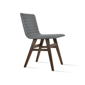 Soho Concept Corona Wood Dining Chair - Stylish Full Upholstery With 2-year Guarantee In Soft Black, Walnut & Gold Walnut,Grey  Soho-concept-dining-chair-04679