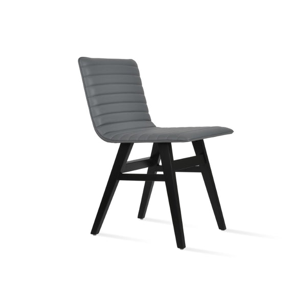 Soho Concept Corona Wood Dining Chair - Stylish Full Upholstery With 2-year Guarantee In Soft Black, Walnut & Gold Grey  Soho-concept-dining-chair-04674