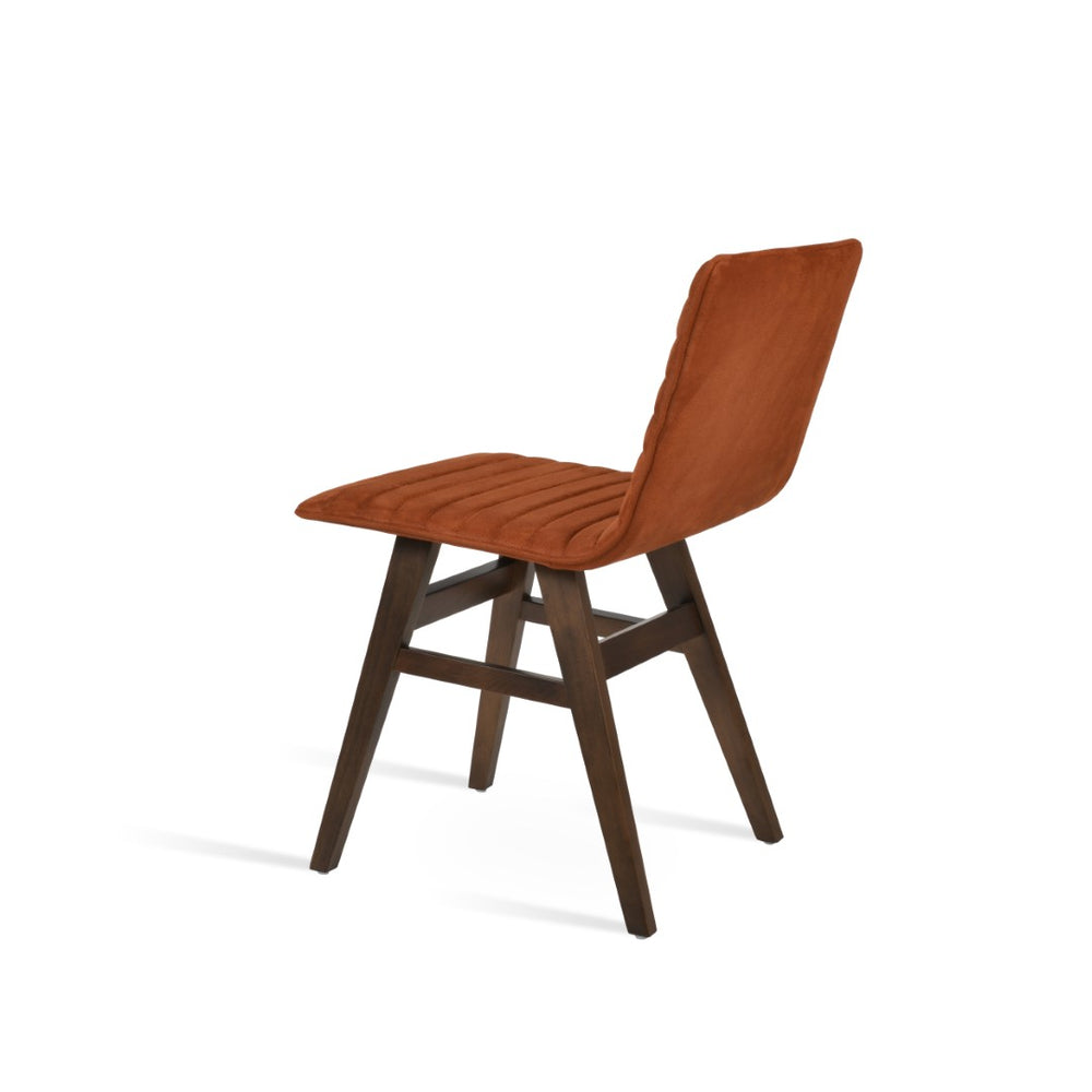 Soho Concept Corona Wood Dining Chair - Full Upholstery In Boucle, Velvet, Nubuck Fabrics With 10-year Guarantee! Walnut  Soho-concept-dining-chair-04671