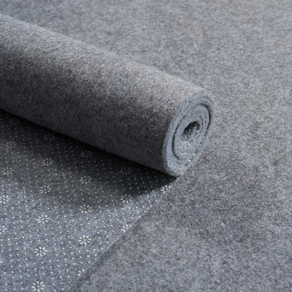 Safavieh Premium Low-Profile Grey Round Area Rug — Washable, Stain-Resistant Polyester, Subtle Pattern, Slip-Safe Finish 4'-0" x 4'-0" PAD230-4R