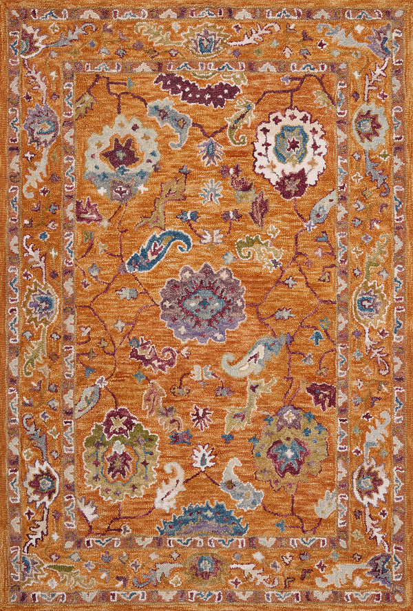 Padma 100% Wool Hooked Transitional Rug - Artisan Crafted with Bold Colors for Timeless Style