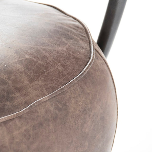 Zentique Zak Leisure Chair with Iron Frame & Top-Grain Leather Upholstery, Sleek Modern Accent Seat for Lounging PF7159