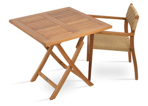 Soho Concept Palermo Stackable Armchair - Durable Teak Wood & Viro Fiber Wicker, Perfect For Indoor/Outdoor Use Natural  Soho-concept-dining-chair-14092