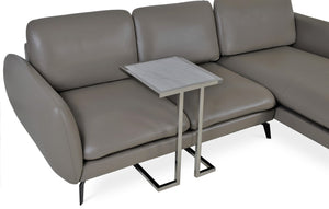 Soho Concept Hudson End Table - White Carrara Marble Top & Polished Stainless Steel Frame For Elegant Interiors Grey,White  Soho-concept-dining-chair-13546