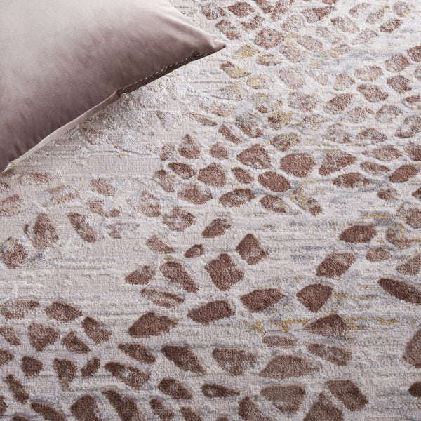 Safavieh Palma Abstract Low Pile Area Rug in Warm Neutral Tones for Entryways and Living Rooms PAM308A-2