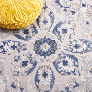 Safavieh Palma Luxurious Turkish Area Rug With Elegant Medallion Design For Sophisticated Home Decor Light Grey ,Blue 75% Polypropylene 25% Polyester Pam314f-10