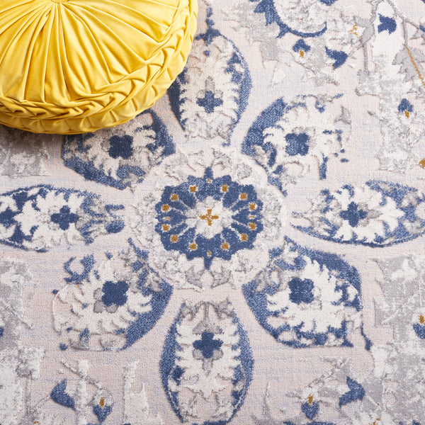 Safavieh Palma Luxurious Turkish Area Rug With Elegant Medallion Design For Sophisticated Home Decor Light Grey ,Blue 75% Polypropylene 25% Polyester Pam314f-10