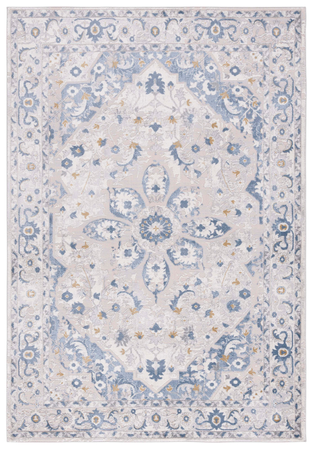 Safavieh Palma Luxurious Turkish Area Rug With Elegant Medallion Design For Sophisticated Home Decor Light Grey ,Blue 75% Polypropylene 25% Polyester Pam314f-10