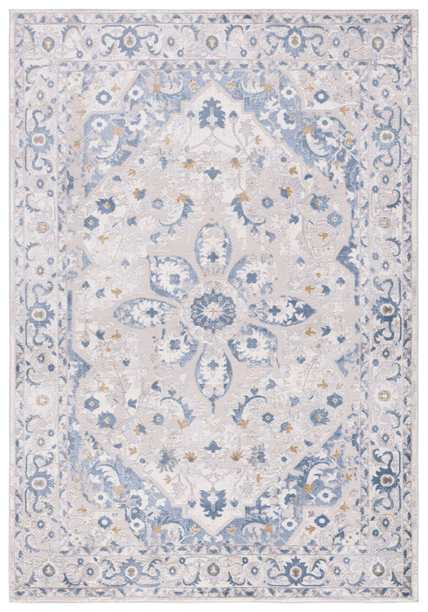 Safavieh Palma Luxurious Turkish Area Rug With Elegant Medallion Design For Sophisticated Home Decor Light Grey ,Blue 75% Polypropylene 25% Polyester Pam314f-10