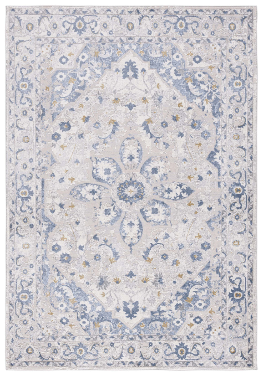Safavieh Palma Light Grey & Blue Oriental Accent Rug 2'2"X3'9" — Turkish Power-Loomed, Soft Stain-Resistant Blend PAM314F-2