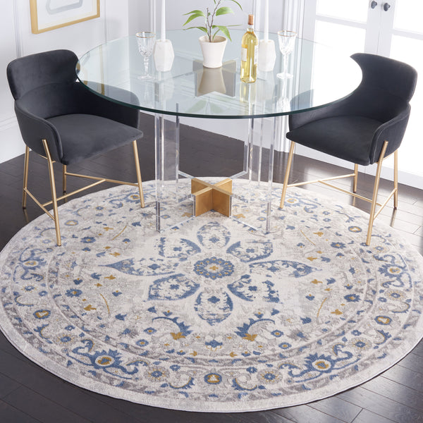 Safavieh Palma Luxurious Turkish Area Rug With Elegant Medallion Design For Sophisticated Home Decor Light Grey ,Blue 75% Polypropylene 25% Polyester Pam314f-10