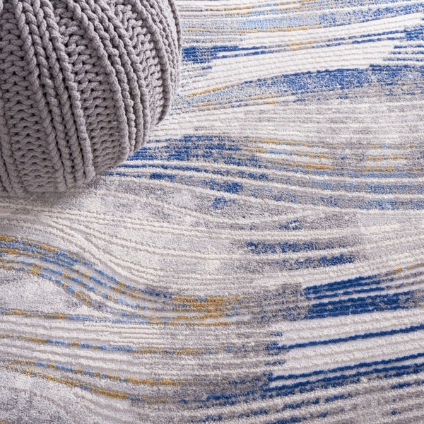 Safavieh Palma Power Loomed Abstract Accent Rug Turkish Polypropylene Blend for Entryways Beige / Blue PAM316A-2