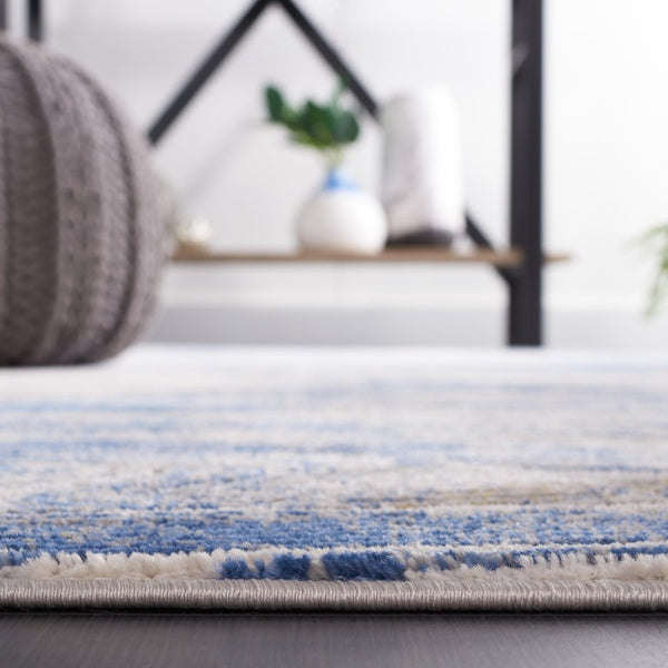 Safavieh Palma Power Loomed Abstract Accent Rug Turkish Polypropylene Blend for Entryways Beige / Blue PAM316A-2