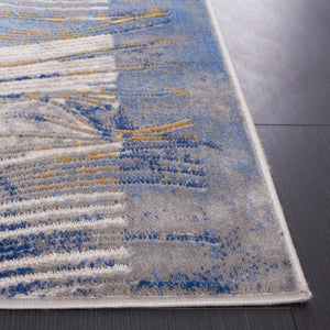Safavieh Palma Power Loomed Abstract Accent Rug Turkish Polypropylene Blend for Entryways Beige / Blue PAM316A-2