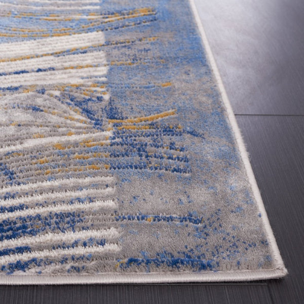 Safavieh Palma Power Loomed Abstract Accent Rug Turkish Polypropylene Blend for Entryways Beige / Blue PAM316A-2