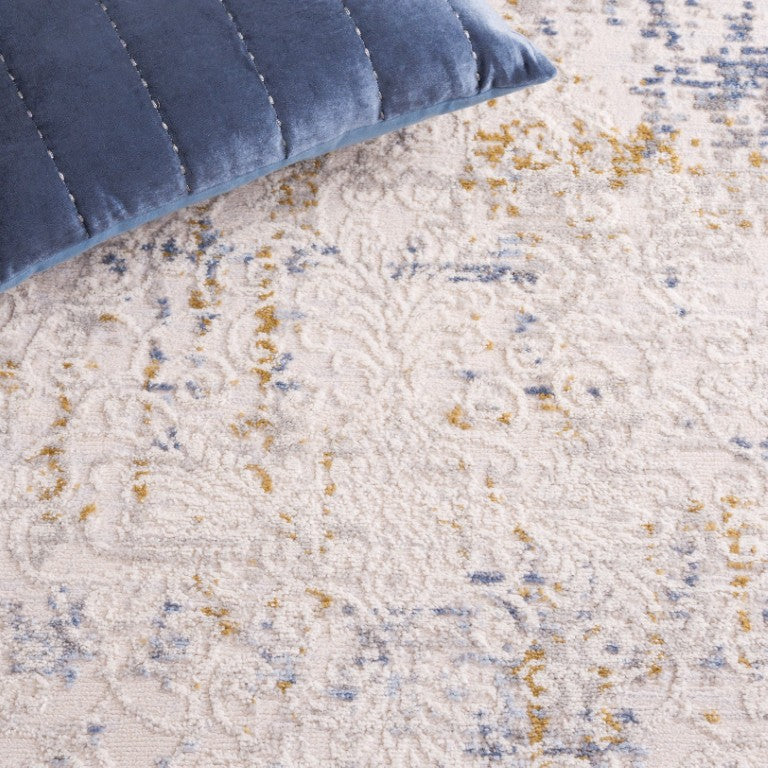 Safavieh Palma Oriental Power Loomed Accent Rug in Soft Beige and Blue Transitional Style PAM322A-2