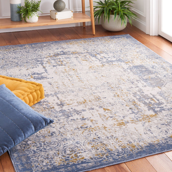 Safavieh Palma Elegant Vintage-inspired Area Rug In Soothing Beige And Blue Hues For Timeless Home Style Beige ,Blue 75% Polypropylene 25% Polyester Pam322a-25