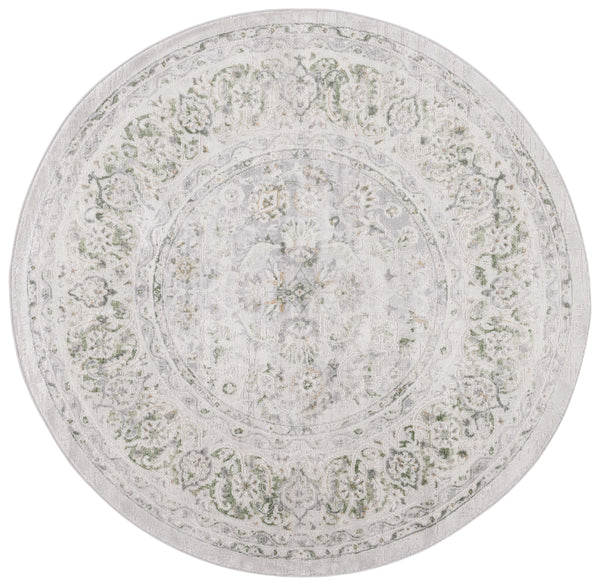 Safavieh Palma Luxurious Round Area Rug - Elegant Turkish Design In Subtle Beige And Green For Timeless Style Beige ,Green 75% Polypropylene 25% Polyester Pam326a-5sq