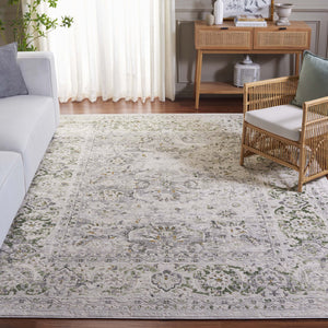 Safavieh Palma Luxurious Round Area Rug - Elegant Turkish Design In Subtle Beige And Green For Timeless Style Beige ,Green 75% Polypropylene 25% Polyester Pam326a-5sq