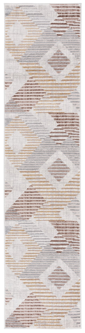 Safavieh Palma Elegant Power-loomed Area Rug With Geometric Design For Modern Homes - Durable & Stylish Addition Beige ,Light Grey 75% Polypropylene 25% Polyester Pam328a-27