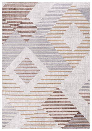 Safavieh Palma Contemporary Area Rug - Elegant Geometric Design For Stylish Home Decor And Comfort Beige ,Light Grey 75% Polypropylene 25% Polyester Pam328a-1115
