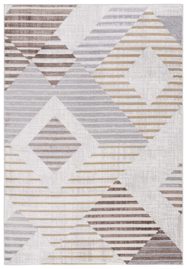 Safavieh Palma Modern Low-Profile Area Rug In Neutral Beige & Light Grey — Durable Power-Loomed Turkish Design 6'-7" x 9'-2" PAM328A-6
