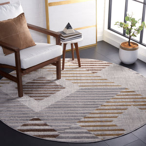 Safavieh Palma Modern Low-Profile Area Rug In Neutral Beige & Light Grey — Durable Power-Loomed Turkish Design 6'-7" x 9'-2" PAM328A-6