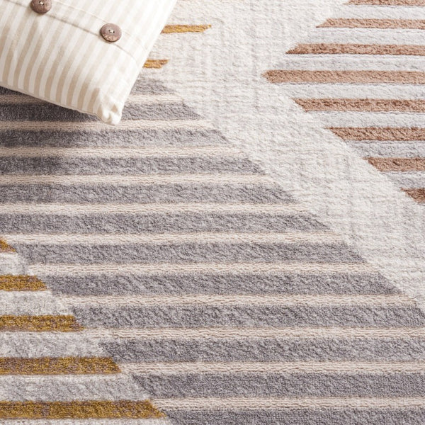 Safavieh Palma Geometric Diamond Stripe Area Rug Power Loomed Polypropylene Neutral Living Room PAM328A-8SQ