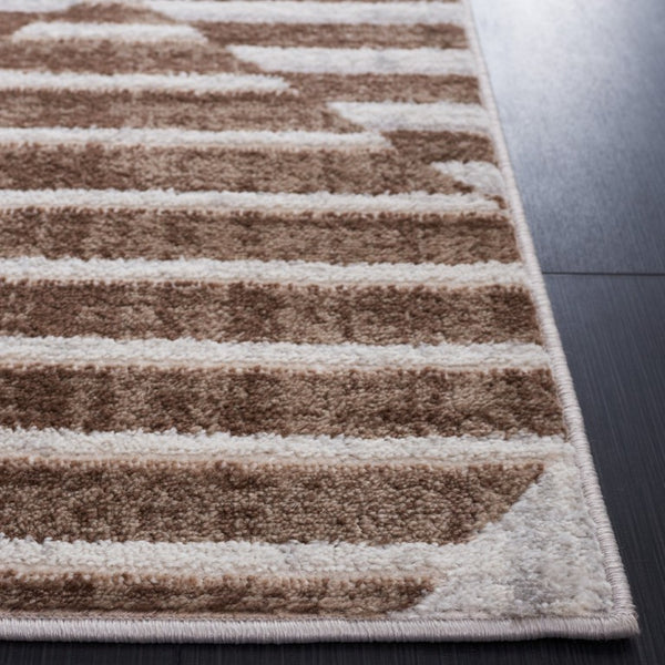 Safavieh Palma Geometric Diamond Stripe Area Rug Power Loomed Polypropylene Neutral Living Room PAM328A-8SQ