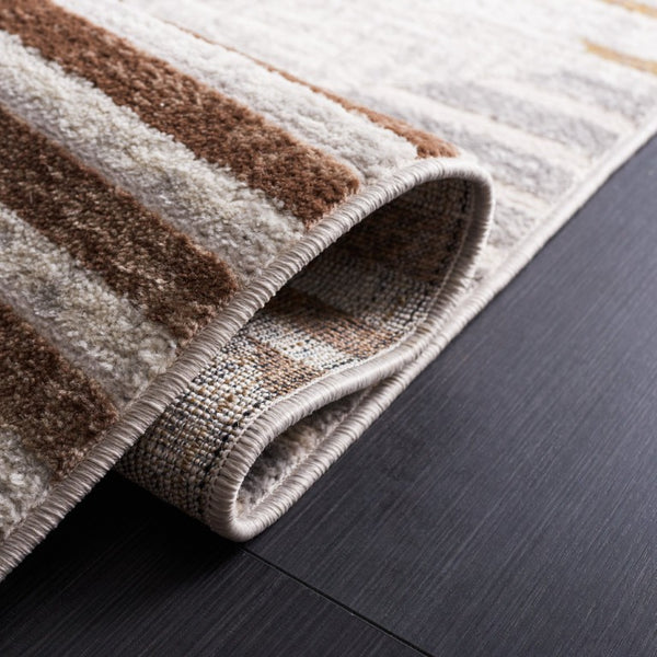 Safavieh Palma Geometric Diamond Stripe Area Rug Power Loomed Polypropylene Neutral Living Room PAM328A-8SQ
