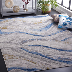 Safavieh Palma Elegant Area Rug - Ocean Wave Inspired Design In Soft Beige And Light Blue, Made In Turkey Beige ,Light Blue 75% Polypropylene 25% Polyester Pam334a-6