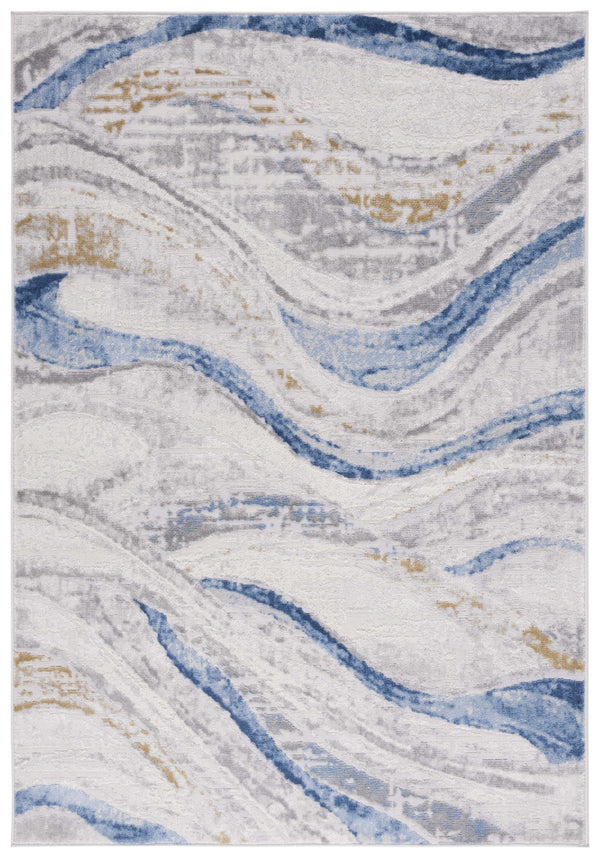 Safavieh Palma Elegant Area Rug - Ocean Wave Inspired Design In Soft Beige And Light Blue, Made In Turkey Beige ,Light Blue 75% Polypropylene 25% Polyester Pam334a-6
