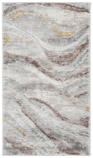 Safavieh Palma Contemporary Abstract Area Rug 2'2"X3'9" Beige Brown Power-Loomed Low Pile Durable Turkish Craftsmanship PAM334B-2
