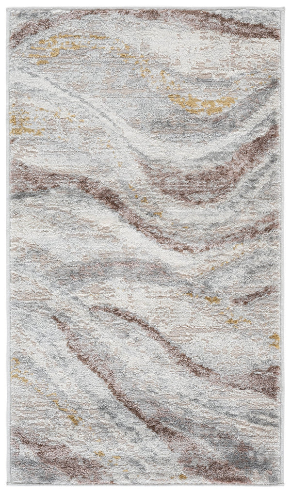 Safavieh Palma Contemporary Abstract Area Rug 2'2"X3'9" Beige Brown Power-Loomed Low Pile Durable Turkish Craftsmanship PAM334B-2