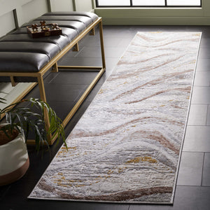 Safavieh Palma Contemporary Abstract Area Rug 2'2"X3'9" Beige Brown Power-Loomed Low Pile Durable Turkish Craftsmanship PAM334B-2