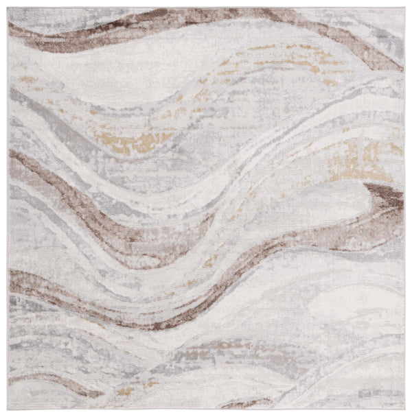 Safavieh Palma Contemporary Abstract Area Rug 2'2"X3'9" Beige Brown Power-Loomed Low Pile Durable Turkish Craftsmanship PAM334B-2