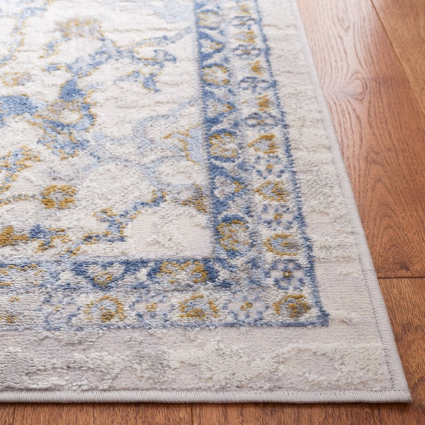 Safavieh Palma Traditional Area Rug in Polypropylene Blend for Living and Dining Rooms Beige / L. Blue 2'-2" x 11'-0" PAM336A-211