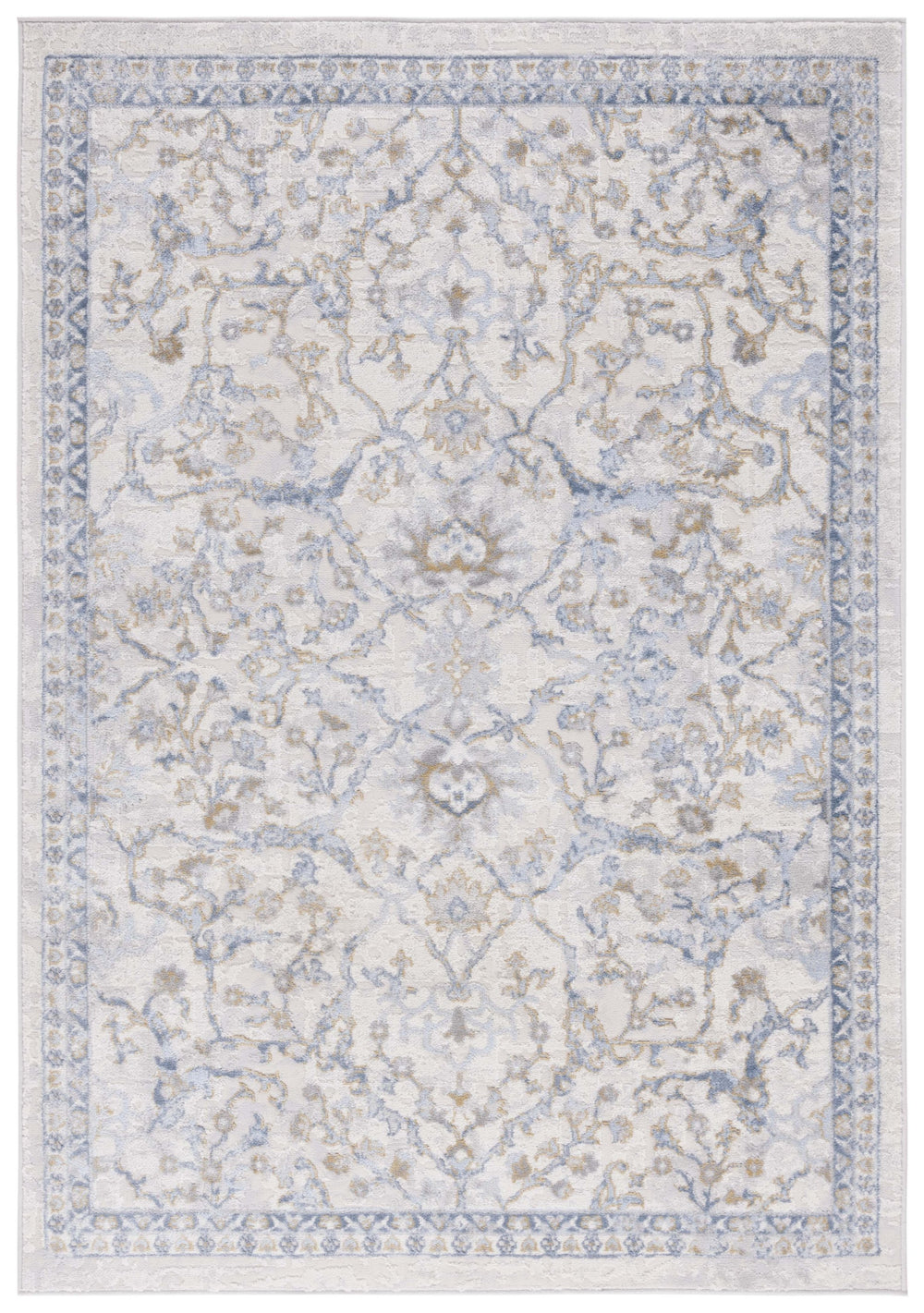 Safavieh Palma Elegant Square Area Rug – Luxurious Softness, Timeless Design, Perfect For Modern Interiors Beige ,Light Blue 75% Polypropylene 25% Polyester Pam336a-3r